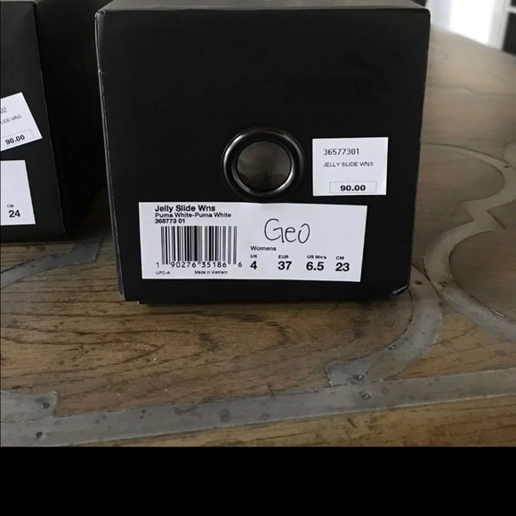 clear white puma slides
